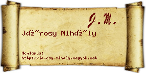 Járosy Mihály névjegykártya